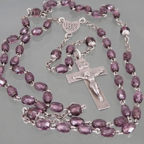 Rosenkranz silber amethyst - silber,