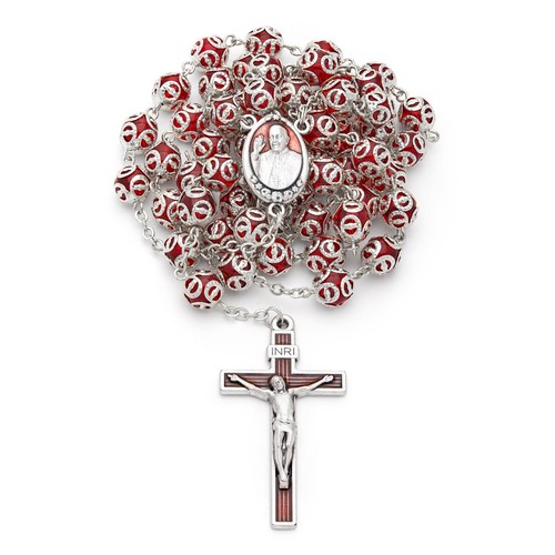 Rote glas rosenkranz perlen - rote,