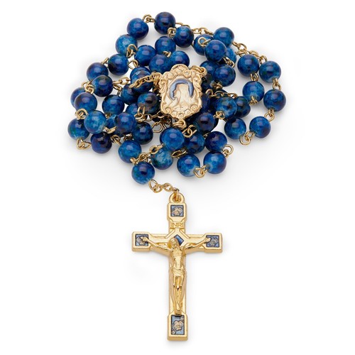 Goldener rosenkranz blaue - rosenkranz,