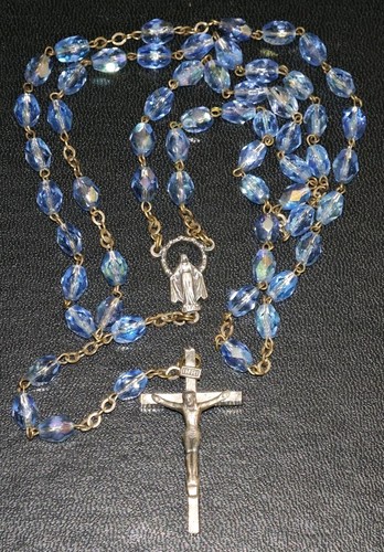 Vintage rosenkranz mit blauen - rosenkranz,