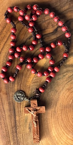 Rosenkranz holzperlen mit - holzperlen,