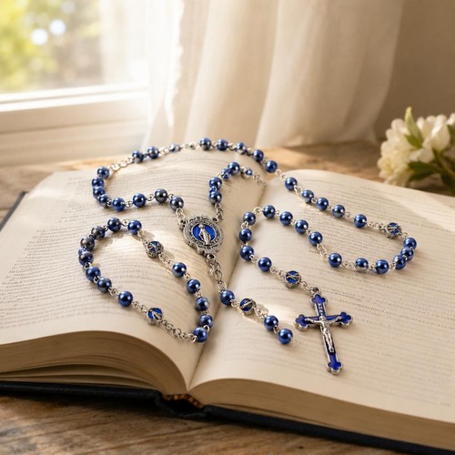 Religiöse blaue perlen - blaue,