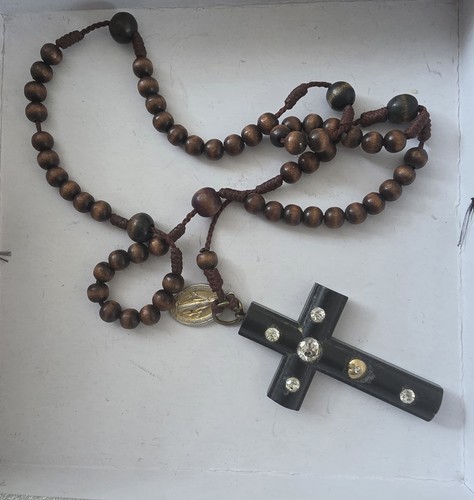 Alter rosenkranz holzperlen - rosenkranz,