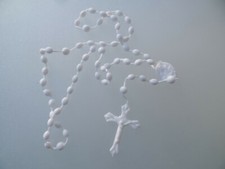 24 Nylon-Rosenkränze Weiß