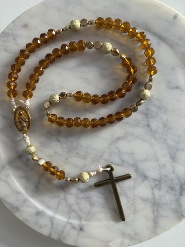 Rosenkranz mit braunen perlen - braunen,