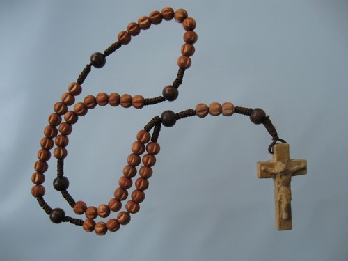 Rosenkranz geknüpft holz - rosenkranz,